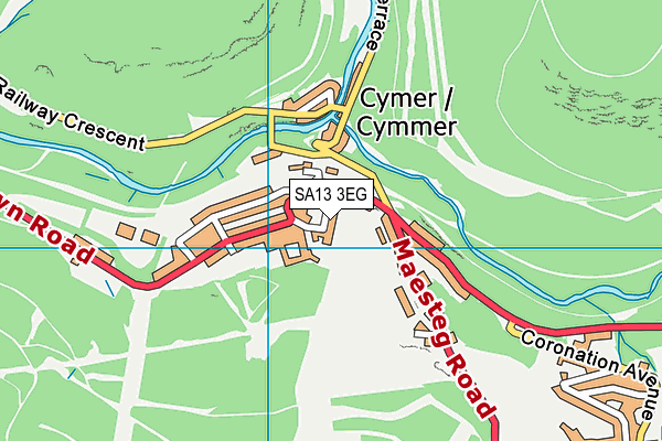 SA13 3EG map - OS VectorMap District (Ordnance Survey)