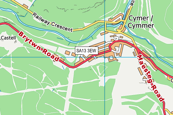 SA13 3EW map - OS VectorMap District (Ordnance Survey)