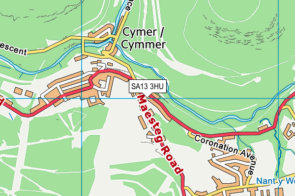 SA13 3HU map - OS VectorMap District (Ordnance Survey)