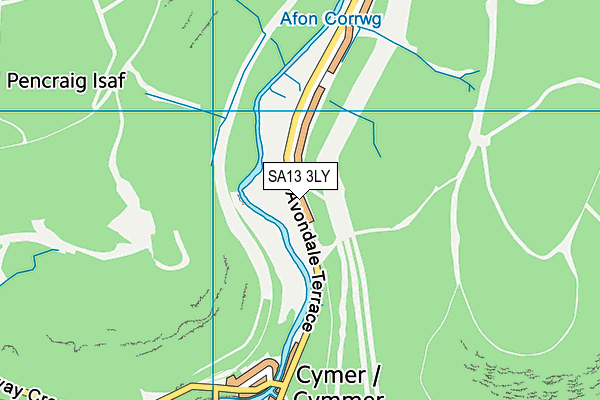 SA13 3LY map - OS VectorMap District (Ordnance Survey)