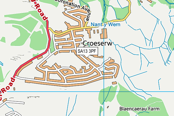 SA13 3PF map - OS VectorMap District (Ordnance Survey)