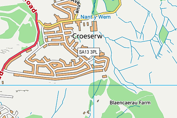 Croeserw Primary School map (SA13 3PL) - OS VectorMap District (Ordnance Survey)