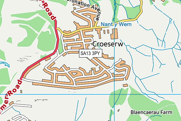 SA13 3PY map - OS VectorMap District (Ordnance Survey)