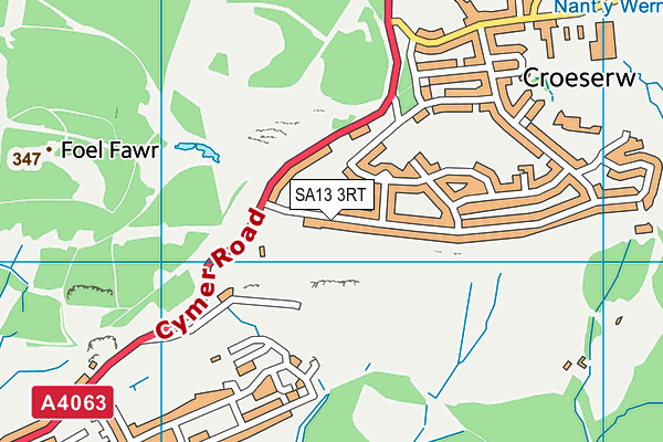 SA13 3RT map - OS VectorMap District (Ordnance Survey)