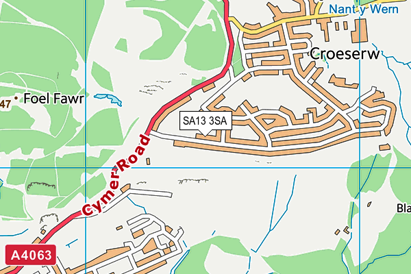 SA13 3SA map - OS VectorMap District (Ordnance Survey)