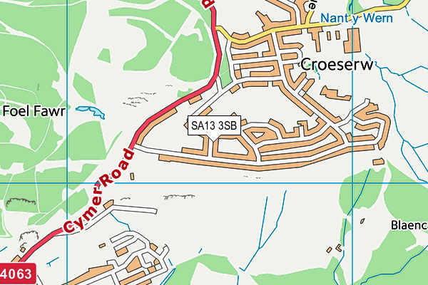 SA13 3SB map - OS VectorMap District (Ordnance Survey)