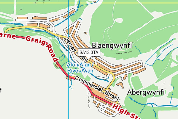 SA13 3TA map - OS VectorMap District (Ordnance Survey)