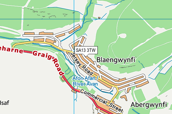 SA13 3TW map - OS VectorMap District (Ordnance Survey)