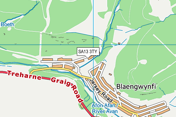 SA13 3TY map - OS VectorMap District (Ordnance Survey)