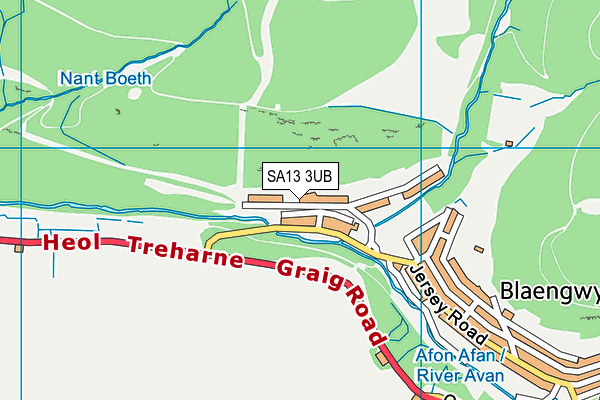 SA13 3UB map - OS VectorMap District (Ordnance Survey)