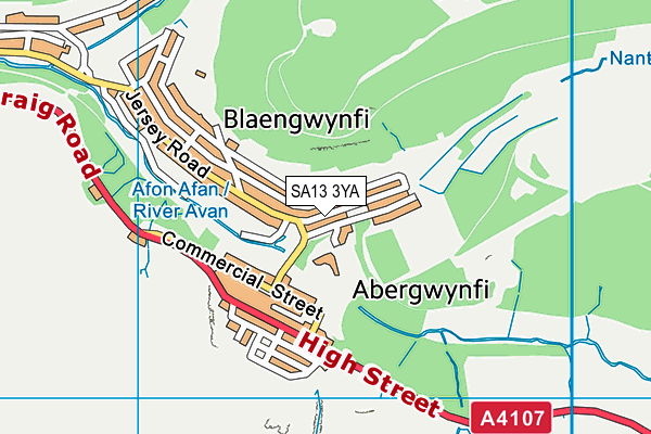 SA13 3YA map - OS VectorMap District (Ordnance Survey)