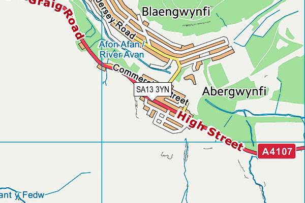 SA13 3YN map - OS VectorMap District (Ordnance Survey)