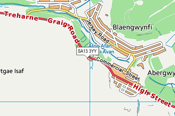 SA13 3YY map - OS VectorMap District (Ordnance Survey)