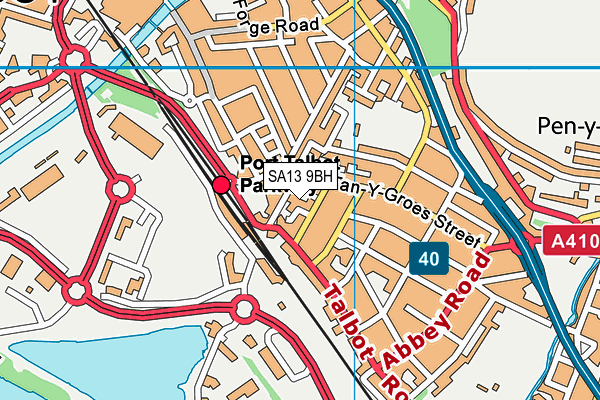 SA13 9BH map - OS VectorMap District (Ordnance Survey)