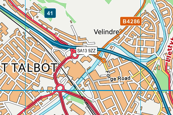 SA13 9ZZ map - OS VectorMap District (Ordnance Survey)