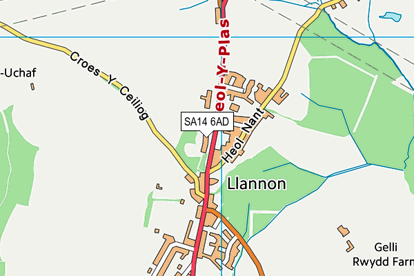 SA14 6AD map - OS VectorMap District (Ordnance Survey)