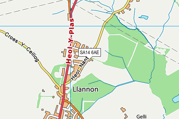 Ysgol Llannon map (SA14 6AE) - OS VectorMap District (Ordnance Survey)