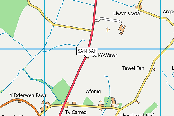 SA14 6AH map - OS VectorMap District (Ordnance Survey)