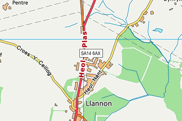 SA14 6AX map - OS VectorMap District (Ordnance Survey)