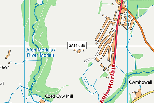 SA14 6BB map - OS VectorMap District (Ordnance Survey)