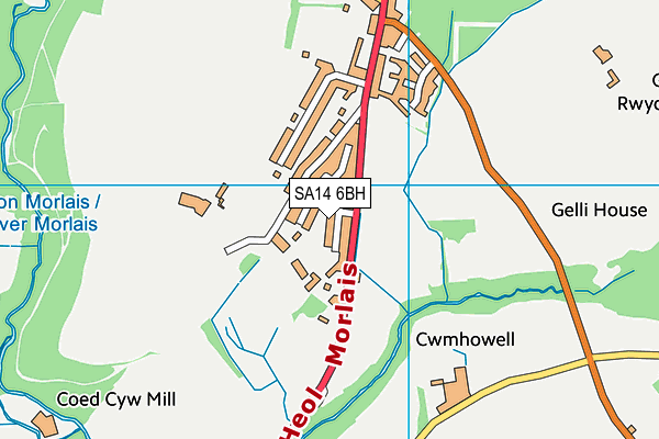 SA14 6BH map - OS VectorMap District (Ordnance Survey)