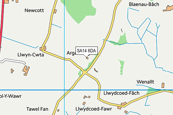 SA14 6DA map - OS VectorMap District (Ordnance Survey)