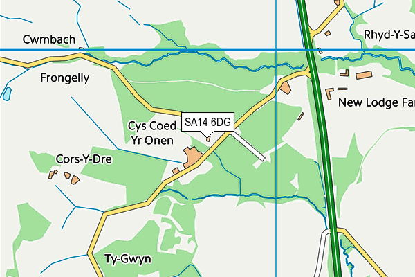 SA14 6DG map - OS VectorMap District (Ordnance Survey)