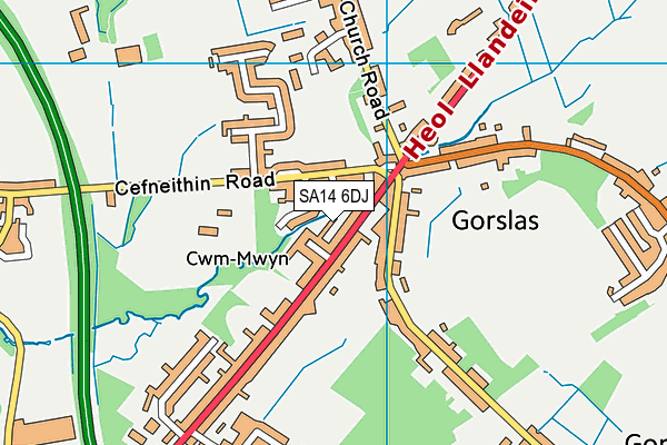 SA14 6DJ map - OS VectorMap District (Ordnance Survey)