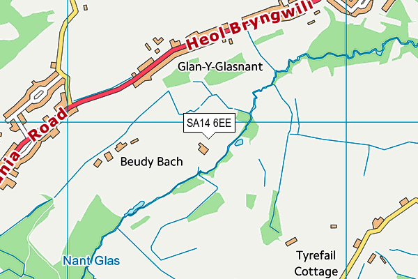 SA14 6EE map - OS VectorMap District (Ordnance Survey)