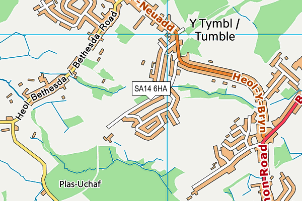 SA14 6HA map - OS VectorMap District (Ordnance Survey)