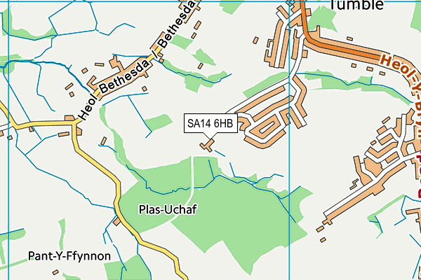 SA14 6HB map - OS VectorMap District (Ordnance Survey)