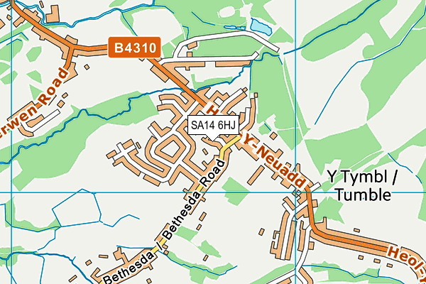 SA14 6HJ map - OS VectorMap District (Ordnance Survey)
