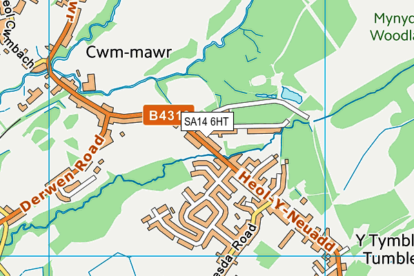 SA14 6HT map - OS VectorMap District (Ordnance Survey)