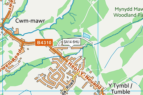 SA14 6HU map - OS VectorMap District (Ordnance Survey)