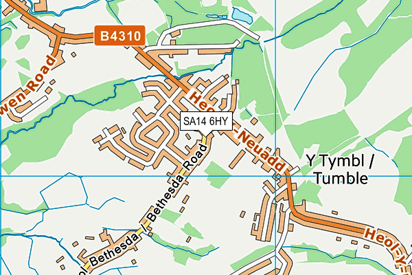 SA14 6HY map - OS VectorMap District (Ordnance Survey)