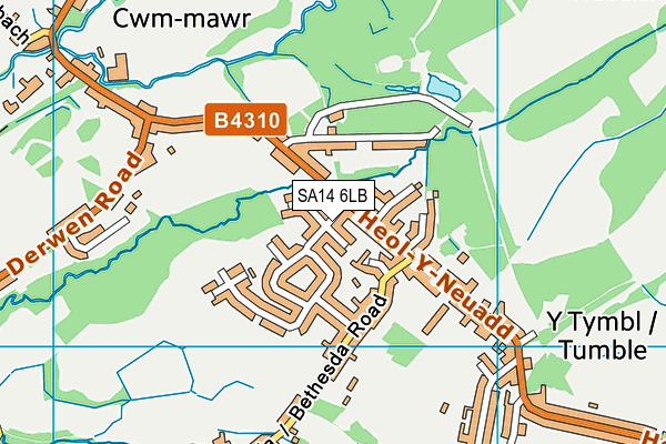 SA14 6LB map - OS VectorMap District (Ordnance Survey)