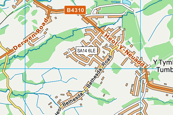 SA14 6LE map - OS VectorMap District (Ordnance Survey)