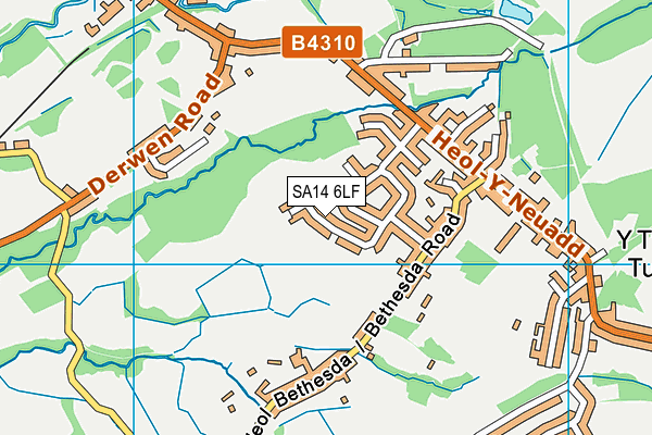 SA14 6LF map - OS VectorMap District (Ordnance Survey)