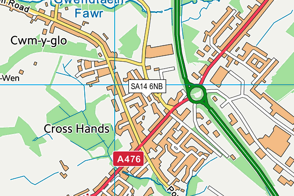 SA14 6NB map - OS VectorMap District (Ordnance Survey)