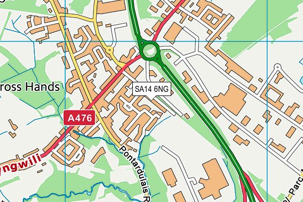 SA14 6NG map - OS VectorMap District (Ordnance Survey)