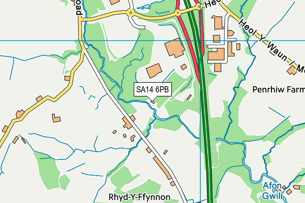 SA14 6PB map - OS VectorMap District (Ordnance Survey)