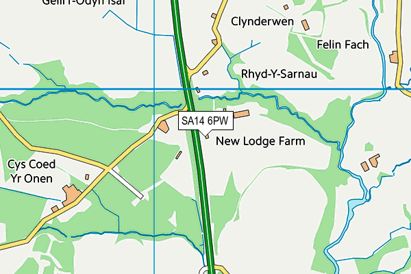 SA14 6PW map - OS VectorMap District (Ordnance Survey)