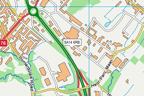 SA14 6RB map - OS VectorMap District (Ordnance Survey)