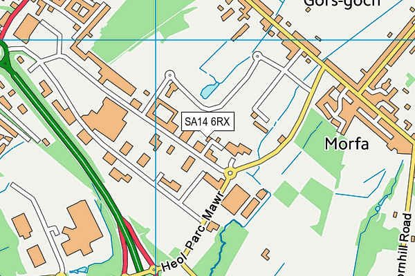 SA14 6RX map - OS VectorMap District (Ordnance Survey)