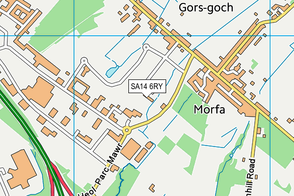 SA14 6RY map - OS VectorMap District (Ordnance Survey)