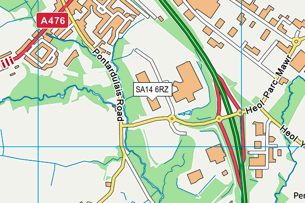 SA14 6RZ map - OS VectorMap District (Ordnance Survey)