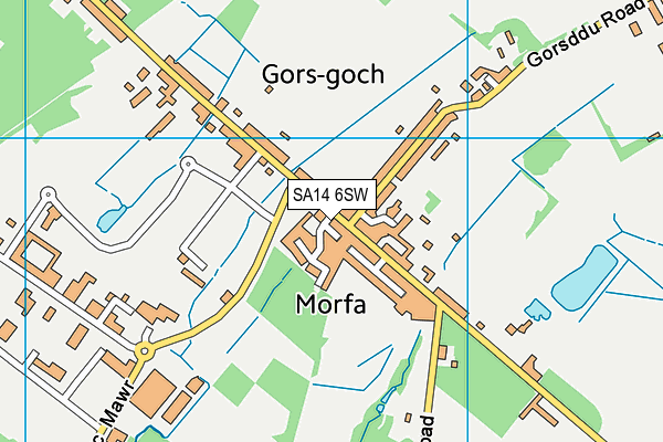 SA14 6SW map - OS VectorMap District (Ordnance Survey)