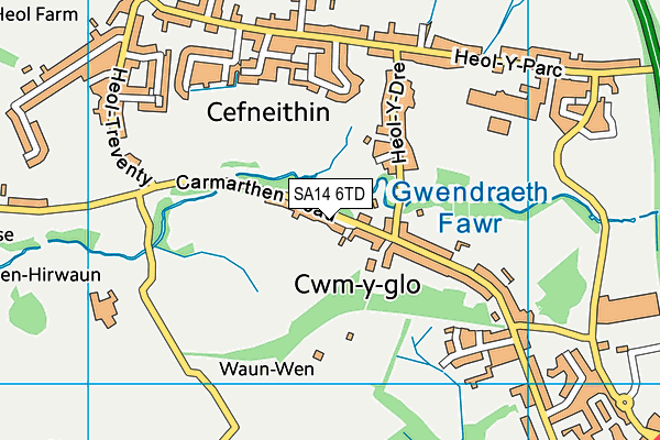 SA14 6TD map - OS VectorMap District (Ordnance Survey)