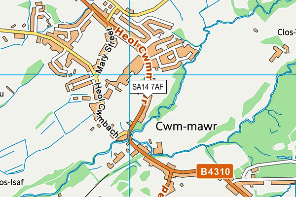 SA14 7AF map - OS VectorMap District (Ordnance Survey)