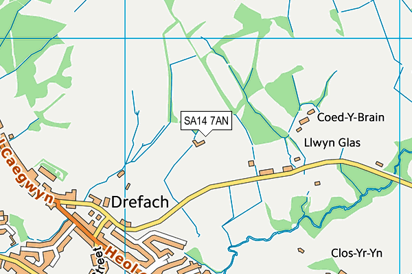 SA14 7AN map - OS VectorMap District (Ordnance Survey)
